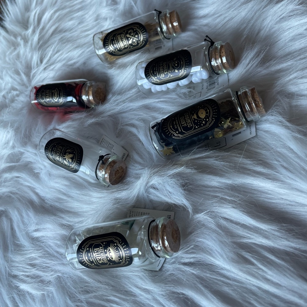 Target Glass Potion Bottles - Set of 6, Miniature Sized